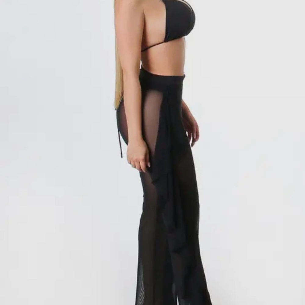 Mesh Bralette and Ruffle Pant Set - Picture 5 of 7